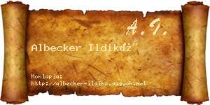 Albecker Ildikó névjegykártya